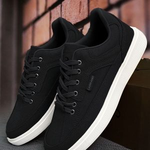 Boy Uzatan Gizli Topuklu Siyah Beyaz Erkek Spor Ayakkabı